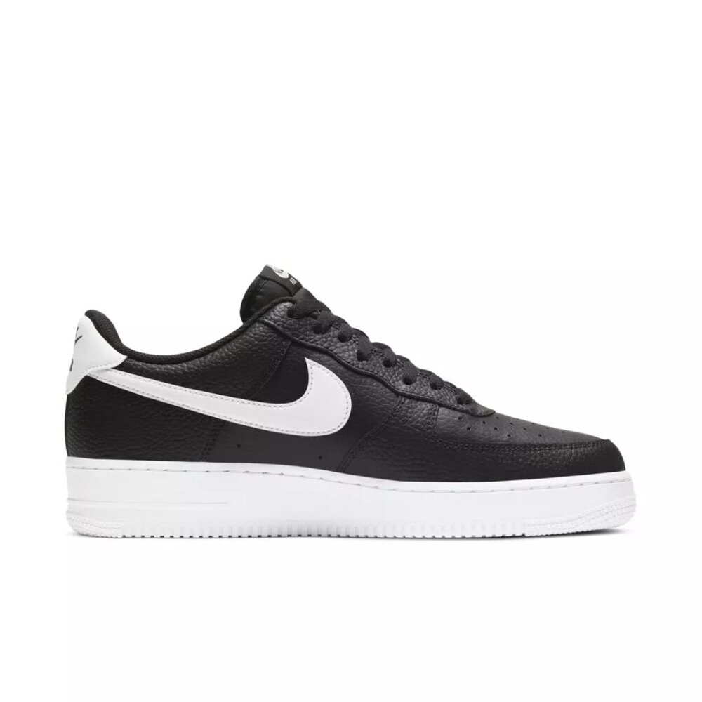 MEN Nike Air Force 1 Low '07 Black White Pebbled Leather